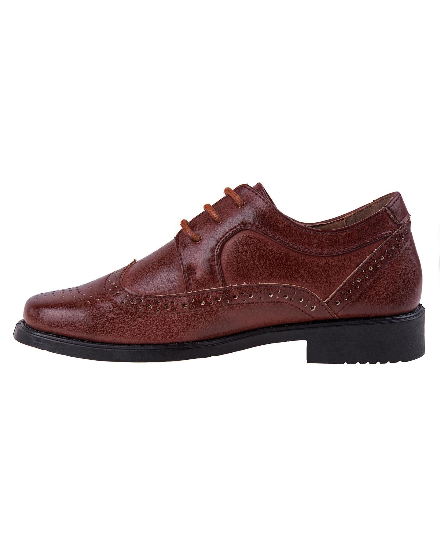 Туфли Josmo Wing Tip Slip On Dress Shoes for Classic Formal Comfort Style with Lace Up Closure для мальчиков, цвет: Рыжевато-коричневый — фото 4