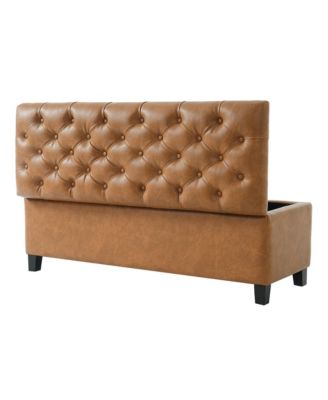 PU Storage Ottoman Bench - End of Bed Bench with Safety Hinges, Footrest Stool for Bedroom, Entryway, Window