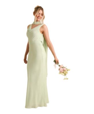 Women's Plunge Cowl Chiffon Bridesmaid Dress