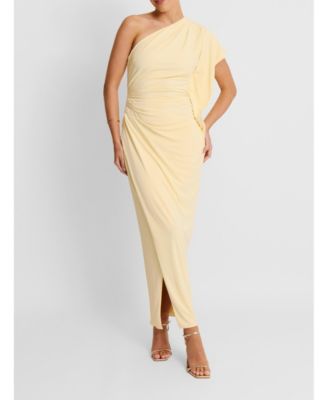 Women's Asymmetric Stretch Gathered Maxi Dress