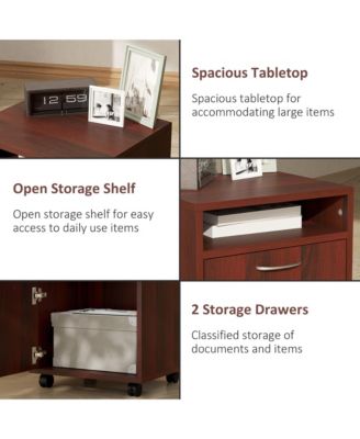 Mobile File Cabinet - Home Office Storage Cabinet Organizer with a Shelf, a Large Drawer and Door Cabinet Fits Under Desk