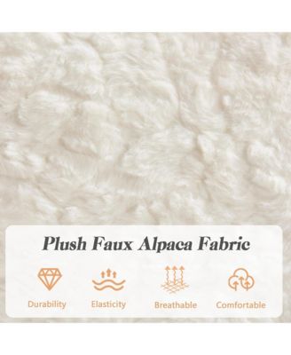 Faux Fur Criss Cross Office Chair - Adjustable Swivel Desk Chair with Extra-Deep Seat and 2-Layer Cushions for Study Room