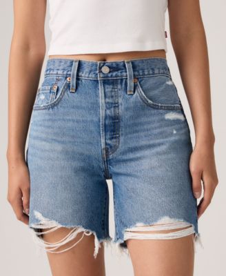 501&reg; Mid-Thigh High Rise Straight Fit Denim Shorts