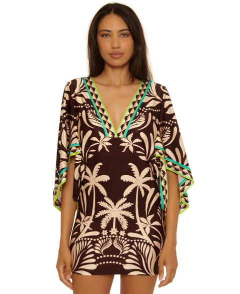 Женские платья Trina Turk Women's Printed V-Neck Tunic Swim Dress
