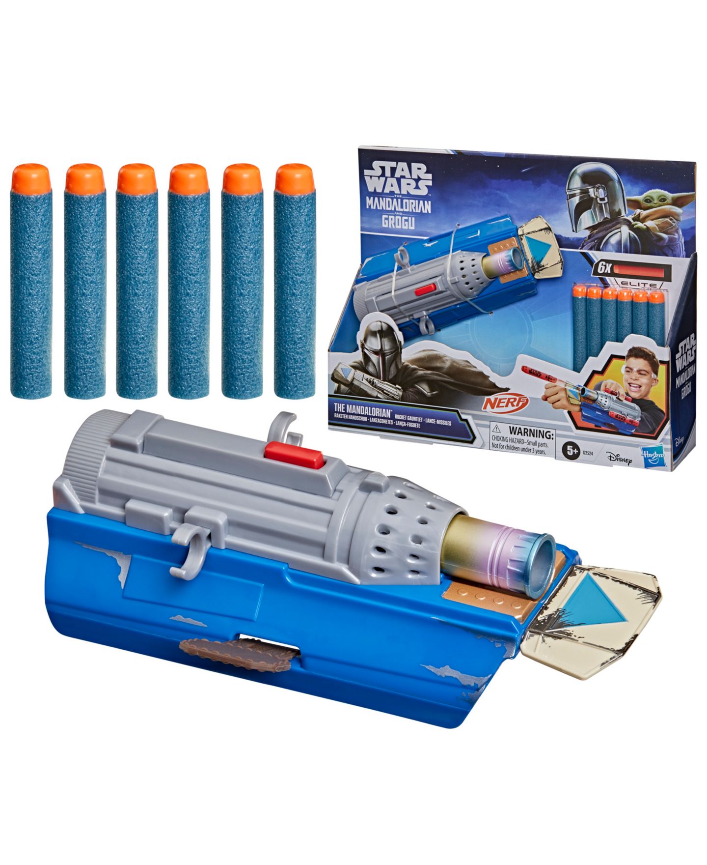 Детская игрушка Star Wars The Mandalorian Rocket Gauntlet 6-Dart Blaster, Ages 5+ — фото 1