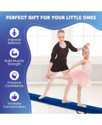 9 FT Folding Gymnastics Balance Beam with Anti-slip Base and Pine Wood Frame