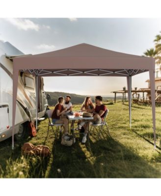 10x10 ft Pop-Up Canopy Tent with Mesh Netting, Instant Setup