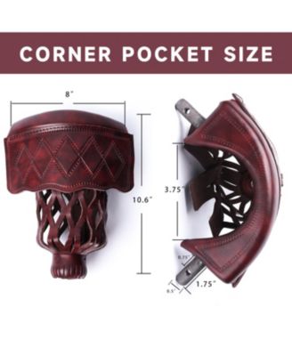 Set of 6 Heavy Duty PU Leather Billiard Pool Table Pockets, Pool Accessory