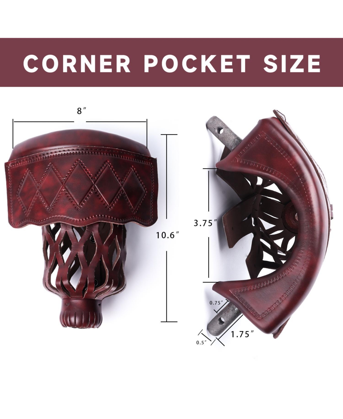 Gse Games & Sports Expert Set of 6 Heavy Duty Pu Leather Billiard Pool Table Pockets