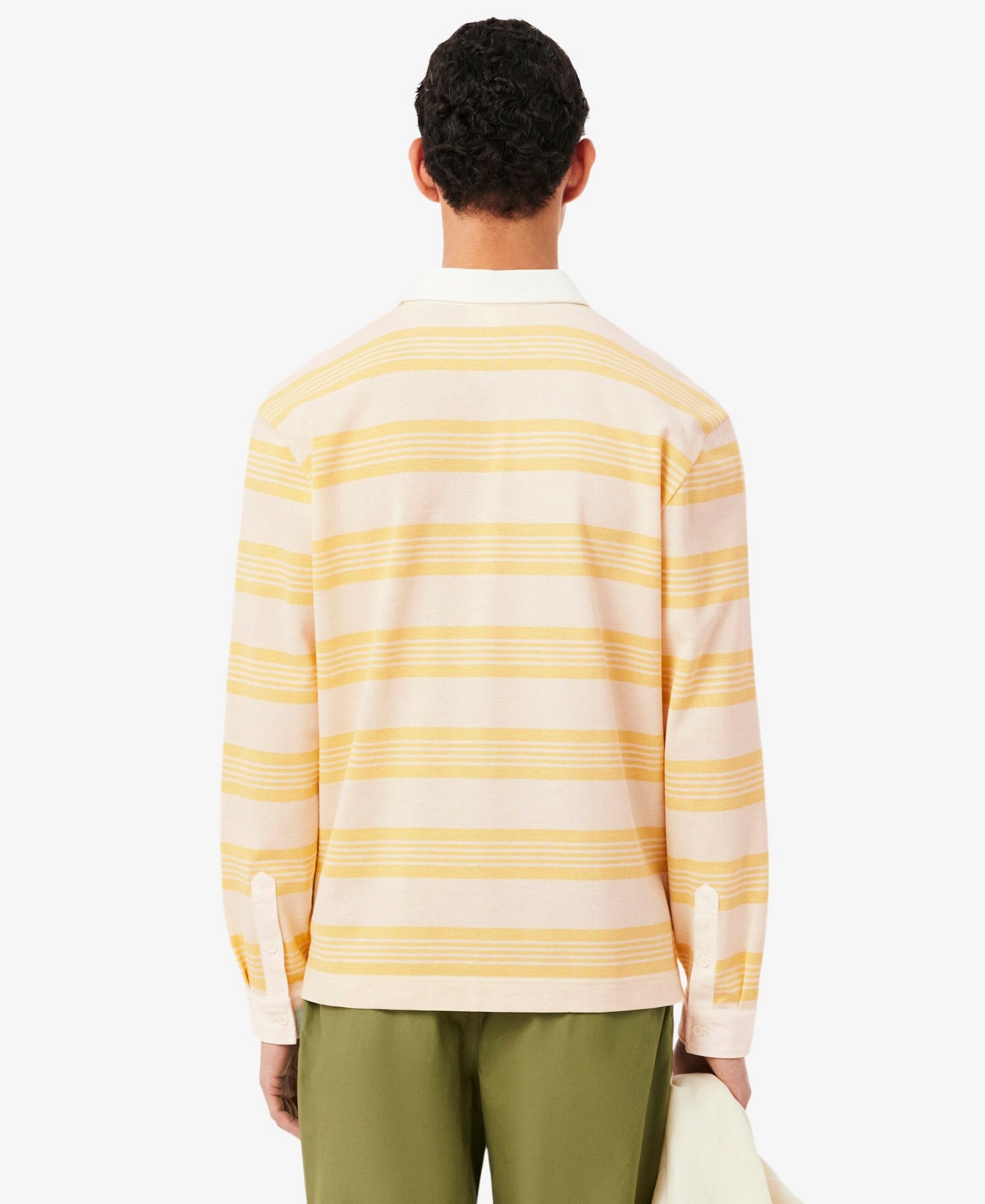 Lacoste Men's Relaxed-Fit Striped Piqu Rugby Polo Shirt