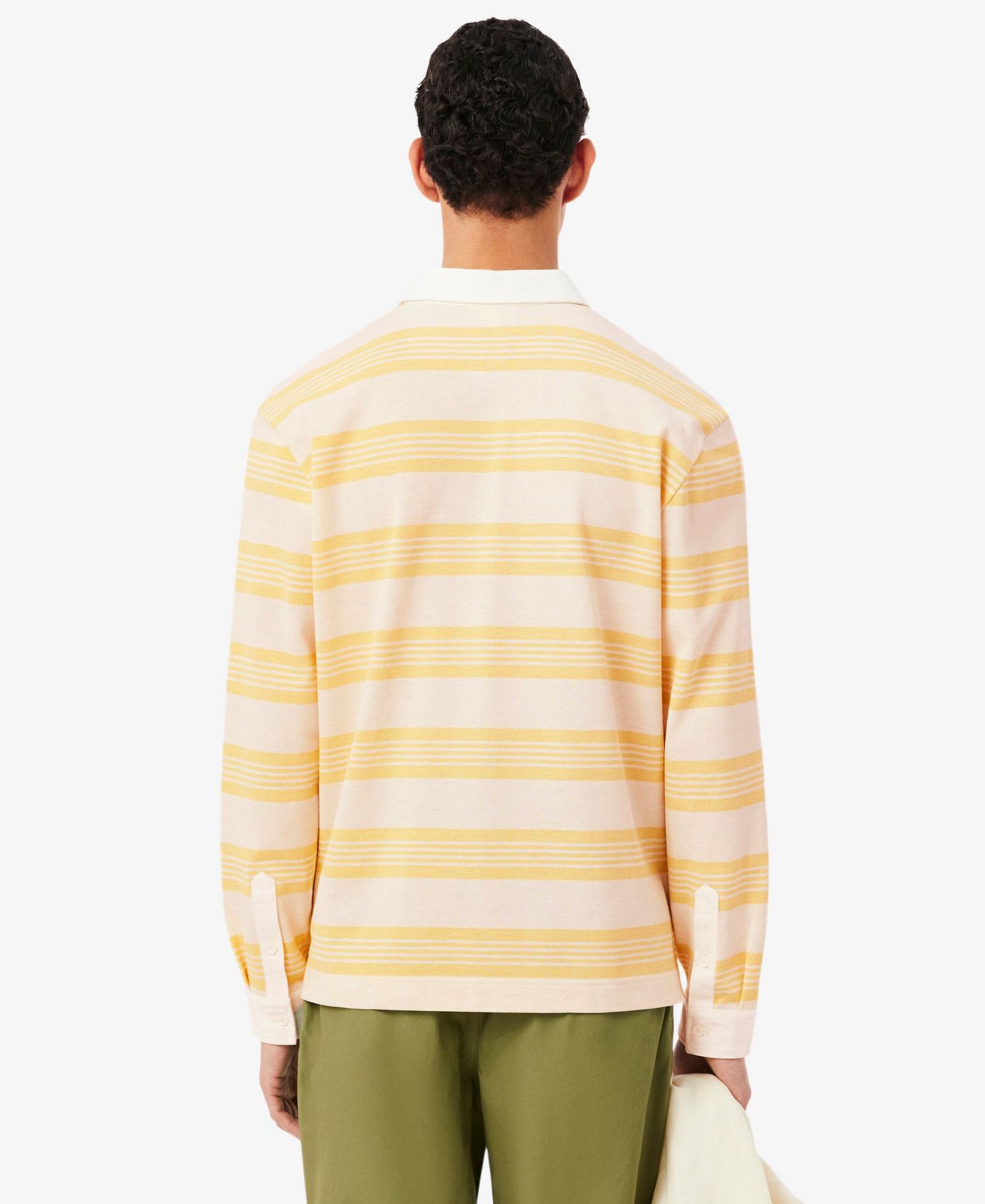 Men's Relaxed-Fit Striped Piqu Rugby Polo Shirt