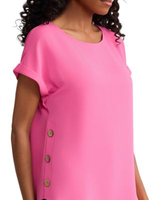 Women's Short-Sleeve Side-Button Blouse