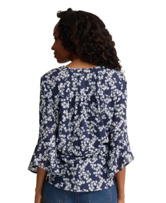 Women's V-Neck Flutter-Sleeve Top