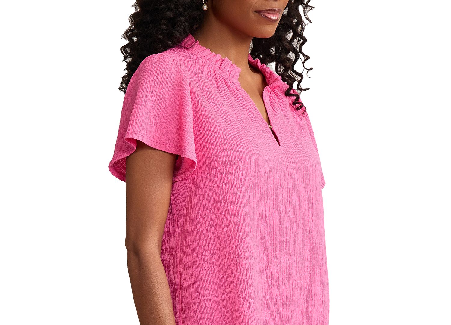 Women's Flutter-Sleeve V-Neck Top