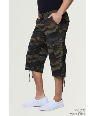 X RAY Big & Tall XRAY Belted Below Knee Long Cargo Shorts
