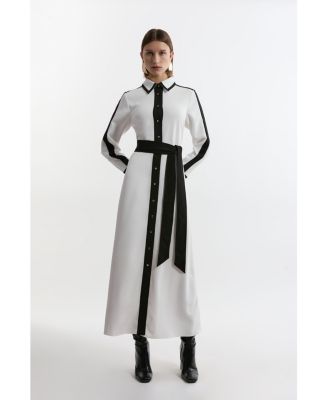 Women's Belted Midi Shirt Dress