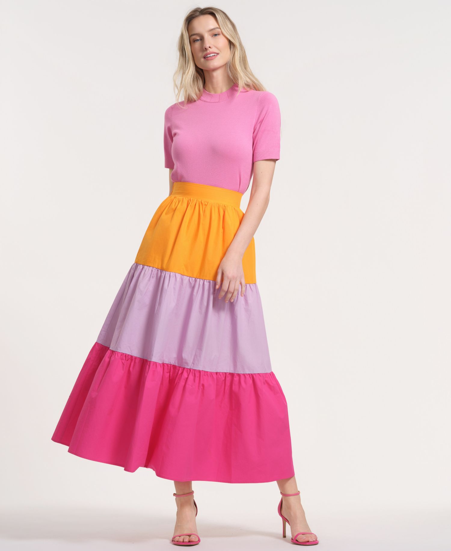 Women's Pull-On Tiered Maxi Long Skirt