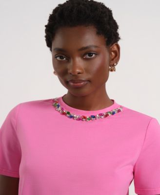 Women's Short-Sleeve Embellished T-Shirt