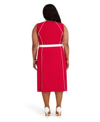 kasper red dress Vintage Red Kasper Dress | Satin Look Cocktail Party Dress (size 4)
