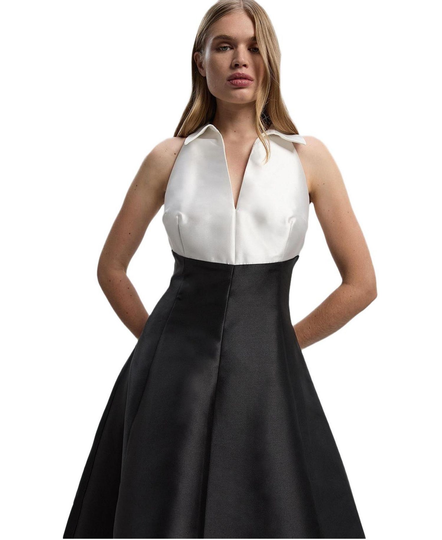 Women's Twill Contrast Tux Tailored Dress