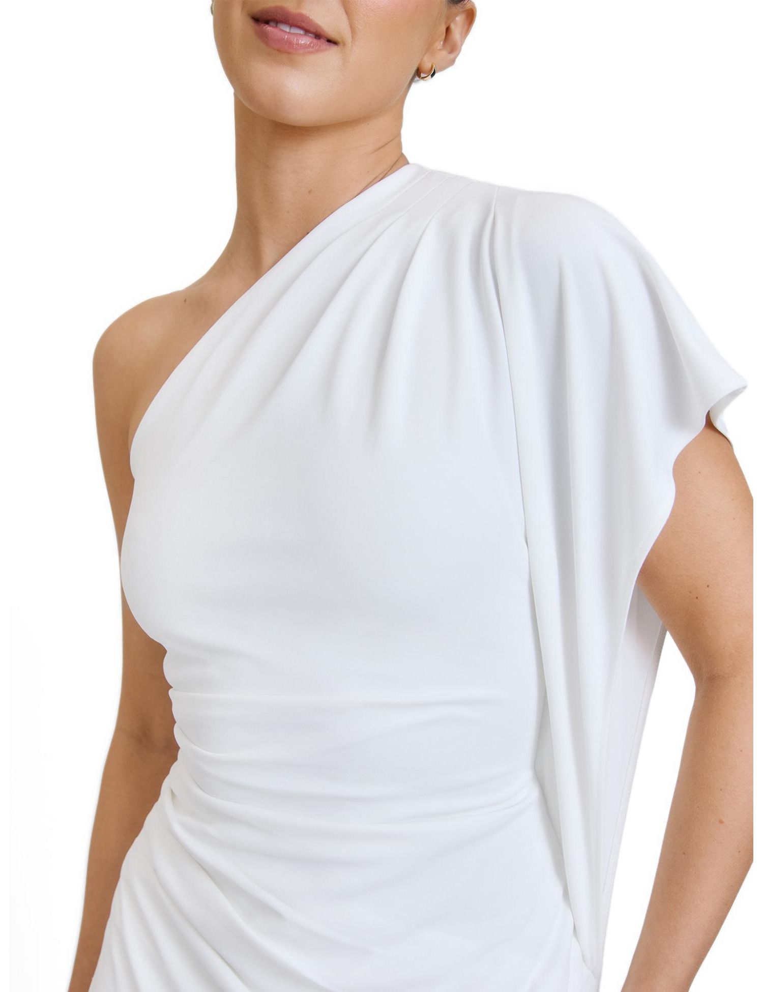 Women's Asymmetric Drape Stretch Occasion Dress