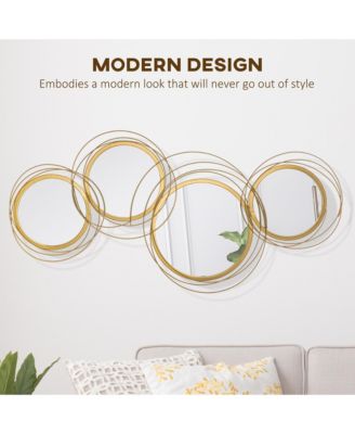 Metal Wall Art 42.25" in Round Wall Mirror,