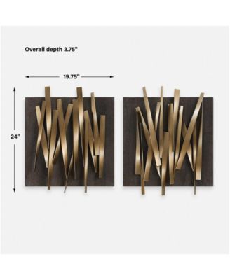 Crosshatch Metal Wall Decor, Set of 2