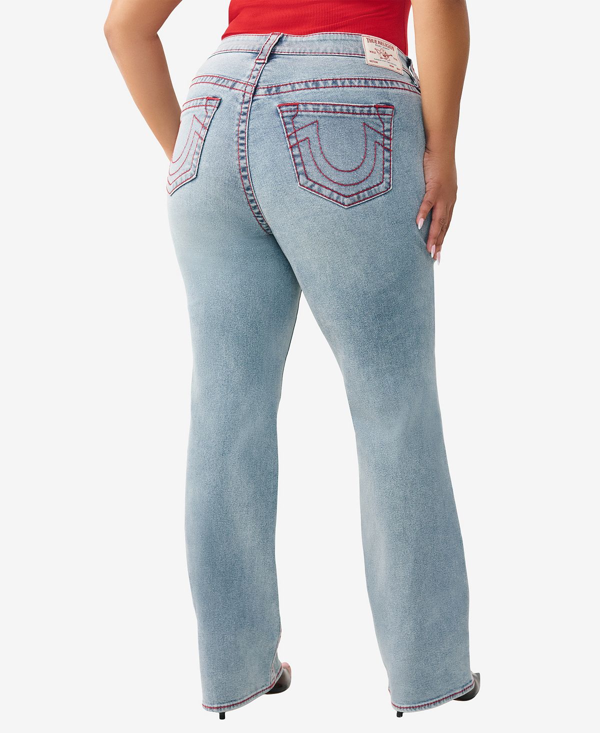 True Religion Plus Size Billie Mid-Rise Straight Big T-Jeans view 3 — MAYCSS fashion products