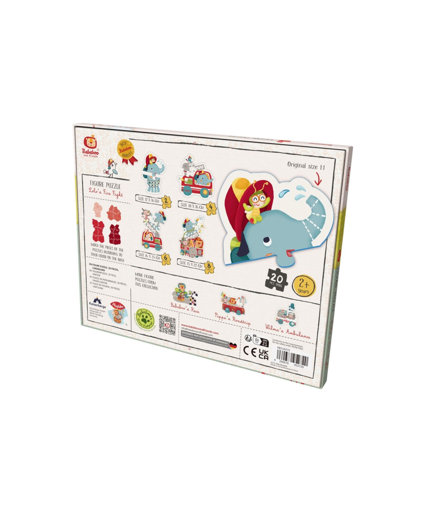 Детский пазл Bababoo and friends Lolo Elephant Fire Fight 20-Piece Figure Puzzle, Ages 2+, цвет: Open Miscellaneous — фото 4
