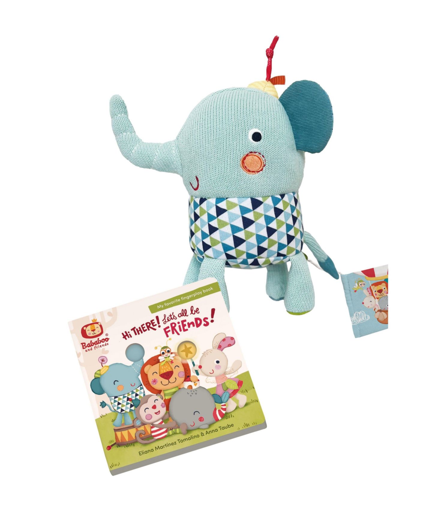 Детские мягкие игрушки Bababoo and friends Lolo Elephant Board Book and Plush Set, 2-Piece Set, цвет: Open Miscellaneous — фото 1