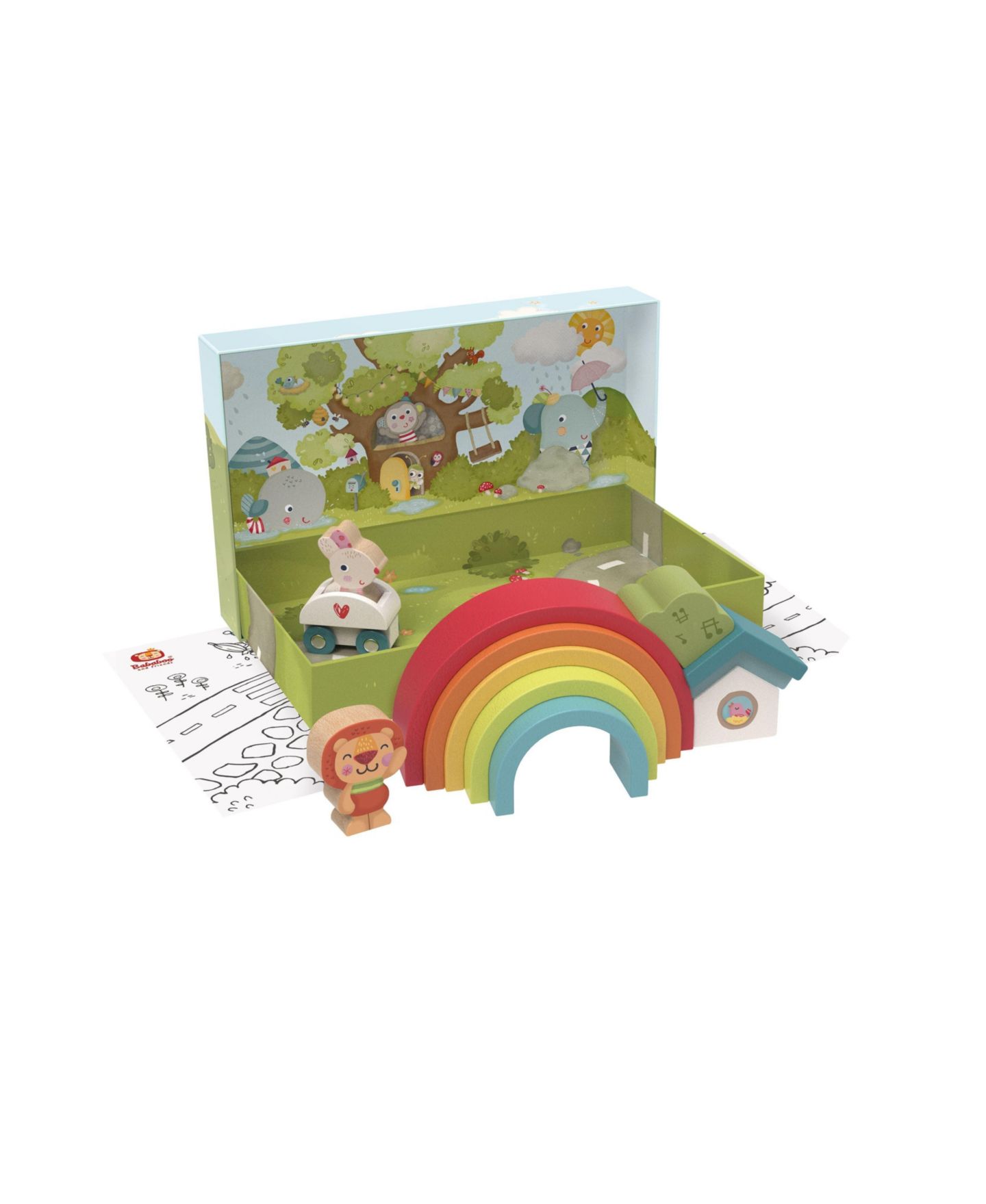 Детские конструкторы Bababoo and friends Enchanted Rainbow 12-Piece Wooden Stacking Roleplay Set, Ages 2+ — фото 1