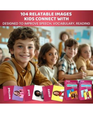 Flash Cards for Kids and Babies - High Contrast, Vocabulary, Emotions and Action Verbs Learning Cards Set