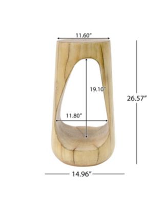 Outdoor Side Table, Hollow Design End Table, Decorative Accent Table