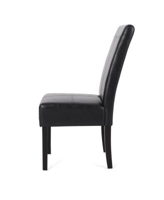 Upholstered Armless Dining Chairs with T-Stitch Design