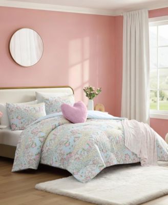 Patchwork Floral Microfiber 4-Pc. Comforter Set, Twin XL