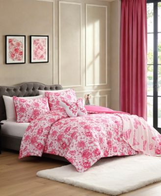 Sketch Toile Microfiber 4-Pc. Comforter Set, Twin XL