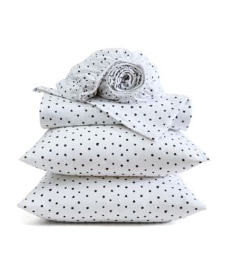 Polka Dot Heart Printed Microfiber 3-Pc.Sheet Set, Twin