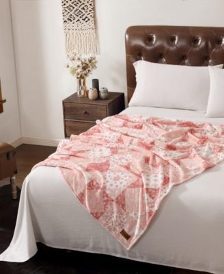 Rodeo Patchwork Printed Plush Throw, 70" X 50"