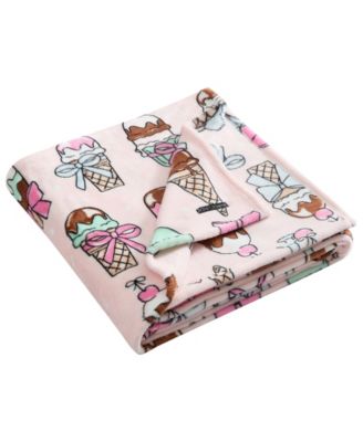 Coquette Ice Cream Printed Plush Throw, 70" X 50"