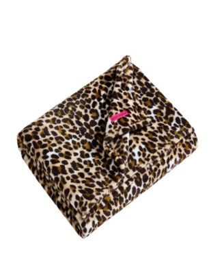 Etched Leopard Printed Plush Throw, 70" X 50"