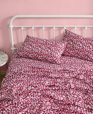 Pop Art Cherry Microfiber 3-Pc. Sheet Set, Twin