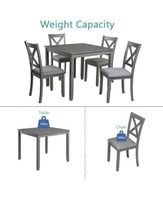 Streamdale Elegant 5-piece Wooden Dining Table Set with 4 Chairs