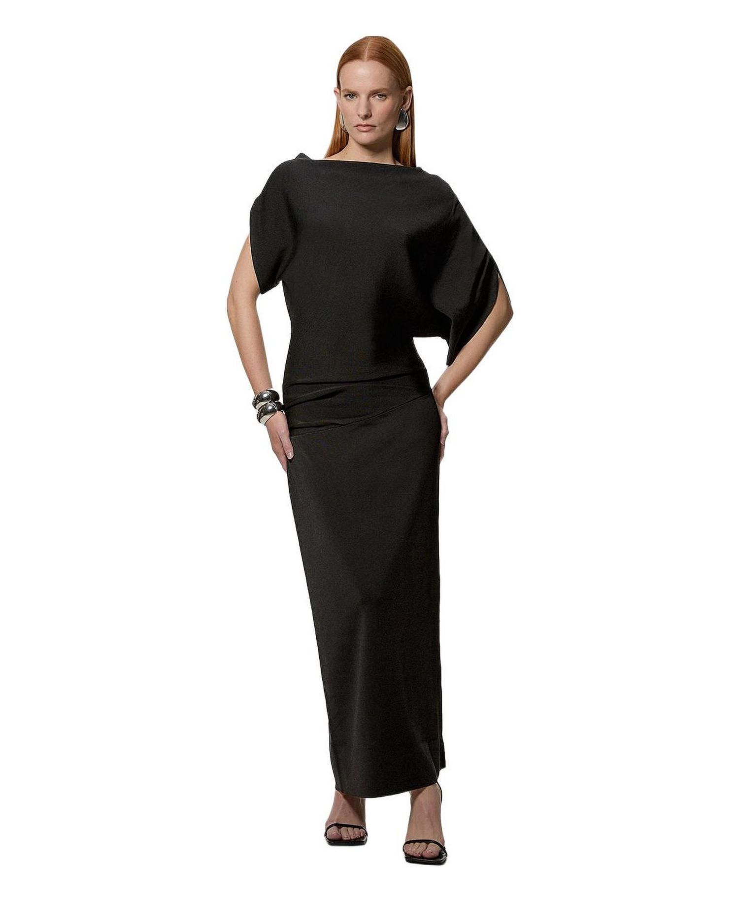 Women's Dropped Waist Asymmetric Maxi Dress