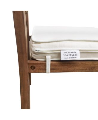 Acacia Wood Outdoor Dining Set with Cushions - 7 Pieces