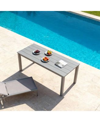 Charcoal 68.9" Wooden-Textured Dining Table - Simple, High-Quality