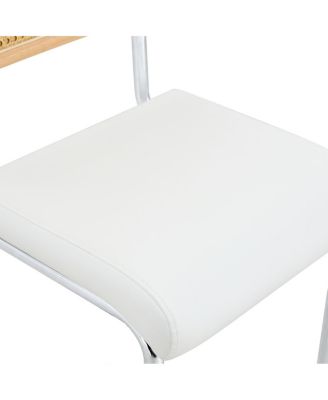 Streamdale Natural rattan bar stool 2-piece set with solid wood backrest