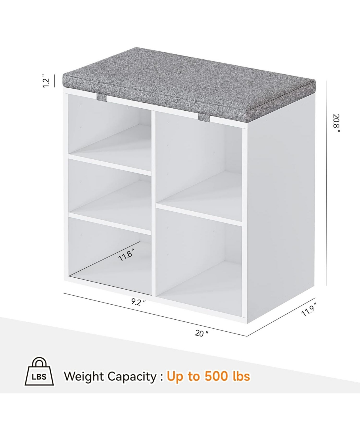 gaomon Entryway Shoe Bench with Storage and Cushioned Seat