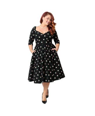 Plus Size Woven Sweetheart Neckline Lamar Swing Dress