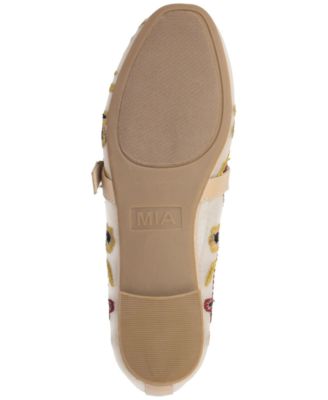 Women's Bluet Embroidered Mesh Mary Jane Ballet Flats