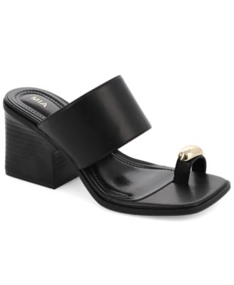 Women's Fawn Block Heel Toe Ring Dress Sandals